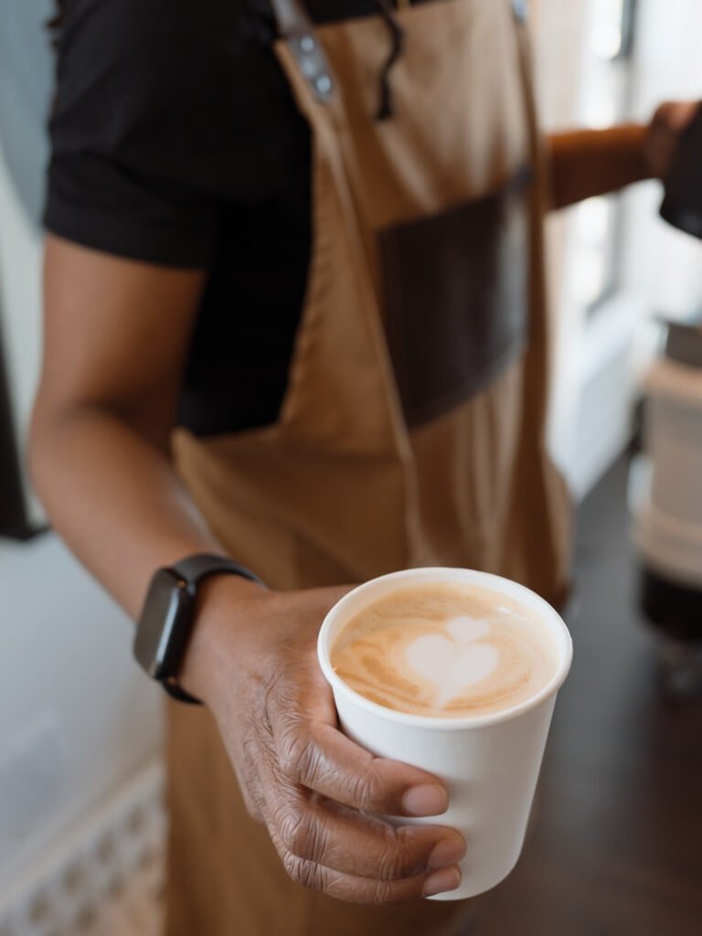 Latte Art from a Mobile Coffee Bar | Latte with heart latte art served from a mobile coffee bar